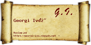 Georgi Ivó névjegykártya